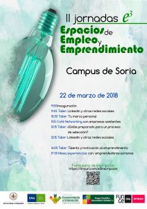 II Jornadas e3 Espacios de Empleo y Emprendimiento Campus de Soria